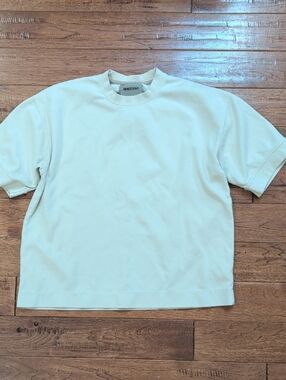 Amongst Other Relaxed Boxy Men's Cream Crewneck Short-Sleeve Shirt